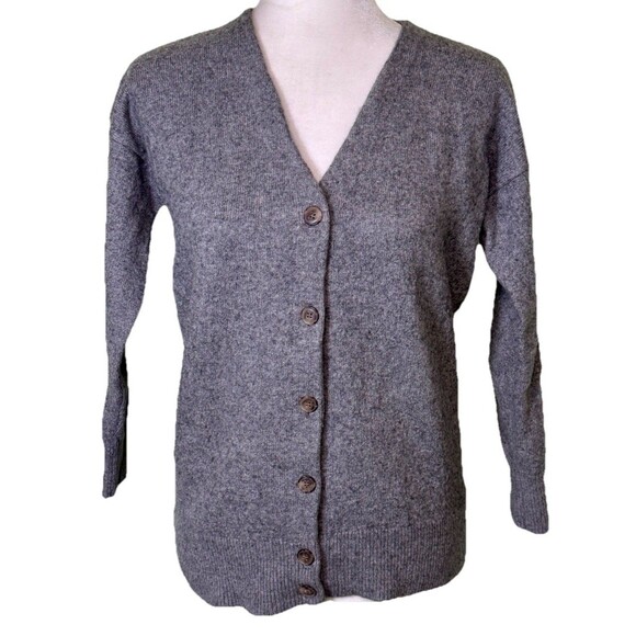 Madewell Women Minimalist Classic Capsule Wardrobe Gray Cardigan Quiet Luxury XS - Picture 1 of 8